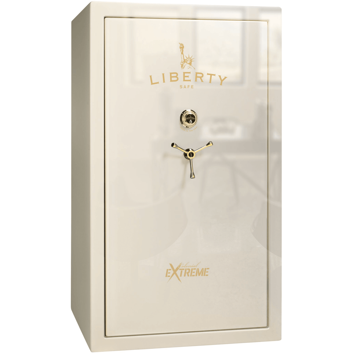 Colonial Series | Level 4 Security | 75 Minute Fire Protection | 50XT | DIMENSIONS: 72.5&quot;(H) X 42&quot;(W) X 27.5&quot;(D*) | White Gloss Brass | Mechanical Lock