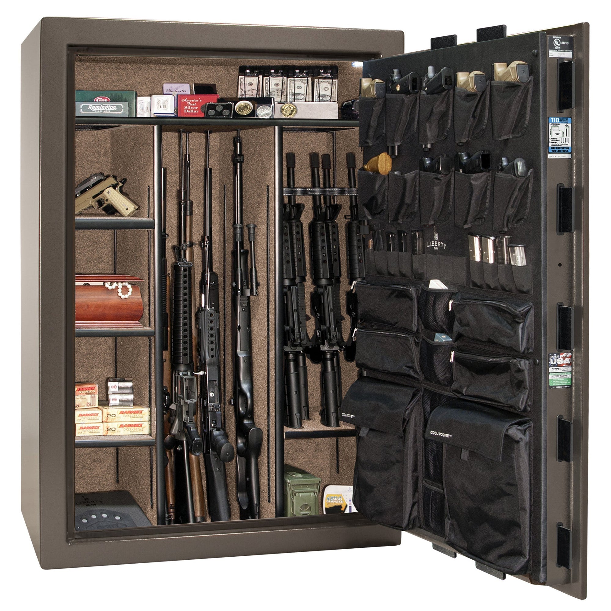 Fatboy Series | 64XT | Level 5 Security | 110 Minute Fire Protection | Dimensions: 60.5"(H) x 42"(W) x 27.5"(D) | Up to 60 Long Guns | Bronze Textured | Electronic Lock