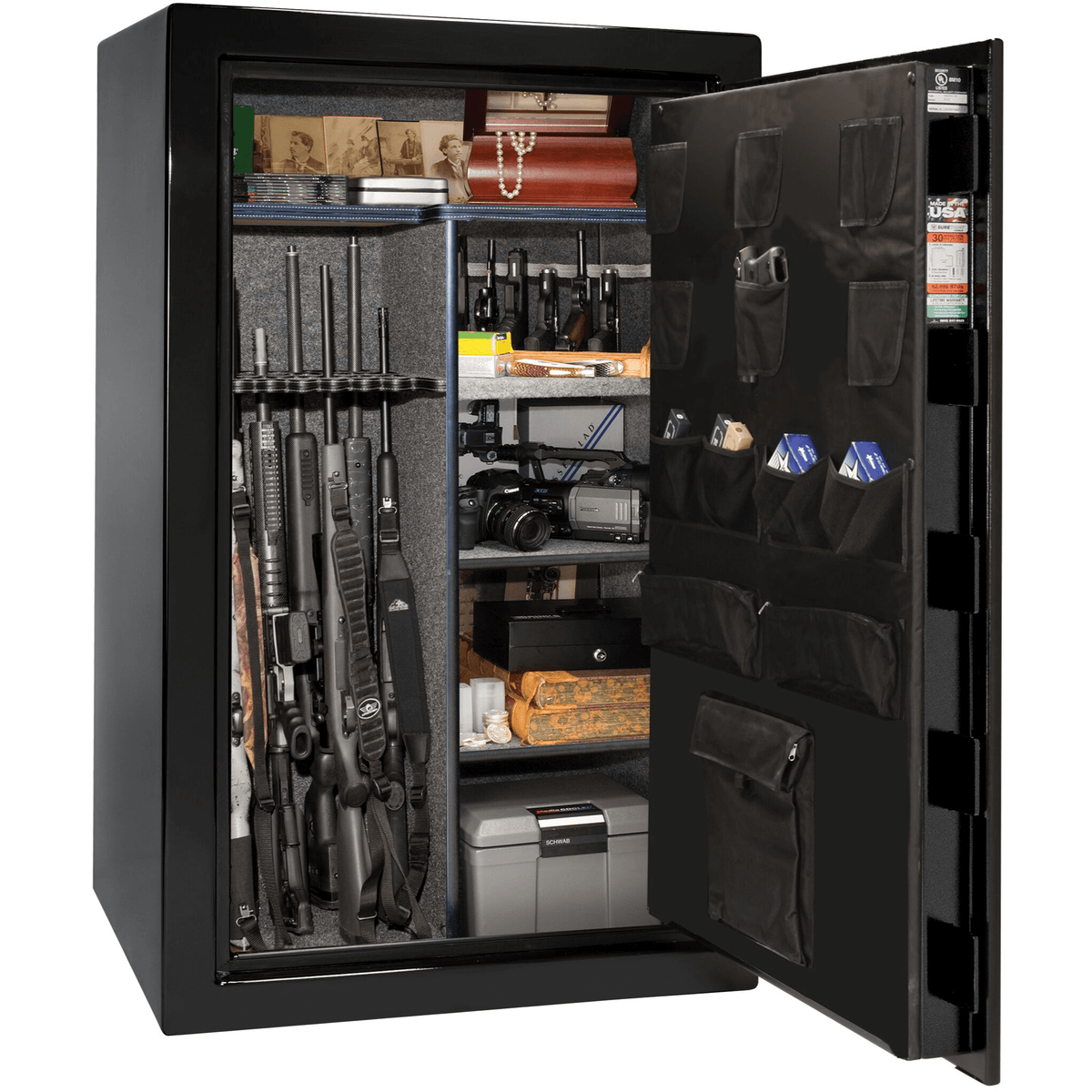 USA Series | Level 3 Security | 60 Minute Fire Rating | 30 | Dimensions: 60.5&quot;(H) x 30&quot;(W) x 22&quot;(D) | Black Textured | Electronic Lock - Open